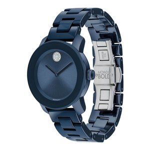Movado Women's Watch 3600756 Bold Verso Blue Ceramic Bracelet